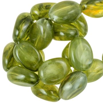 Acryl Kralen Two Tone (18 x 13 x 9.5 mm) Dark Olive Green (10 Stuks)