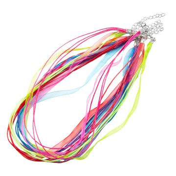 DIY Ketting - Waxkoord Katoen met Satijnkoord Halsketting (49 cm) Mix Color (5 Stuks)