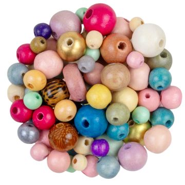Kralenmix - Houten Kralen (Diverse maten) 100 gram 