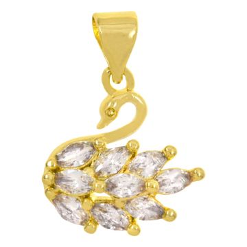 Hanger Zwaan met Zirkonia (14.5 x 13.5 x 5 mm) 18K Gold Plated (1 stuk)