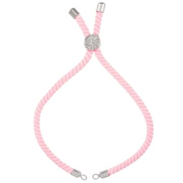 DIY Armband - Gevlochten Nylon Koord Verstelbaar (22 cm) Pink (1 stuk)