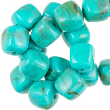 Acryl Kralen Opaque Two Tone (17 x 15.5 x 15.5 mm) Turquoise (10 stuks)