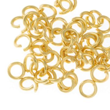 Stainless Steel Buigringen (10 x 1.2 mm) 24K Gold Plated (25 stuks)