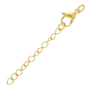 Stainless Steel Verlengketting met Karabijnsluiting (15 x 7 mm / 50 mm) Goud - Ion Plated (5 Stuks)