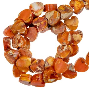 Imperial Jaspis Kralen Hartjes (6 x 6 x 3 mm) Burnt Orange (70 Stuks)