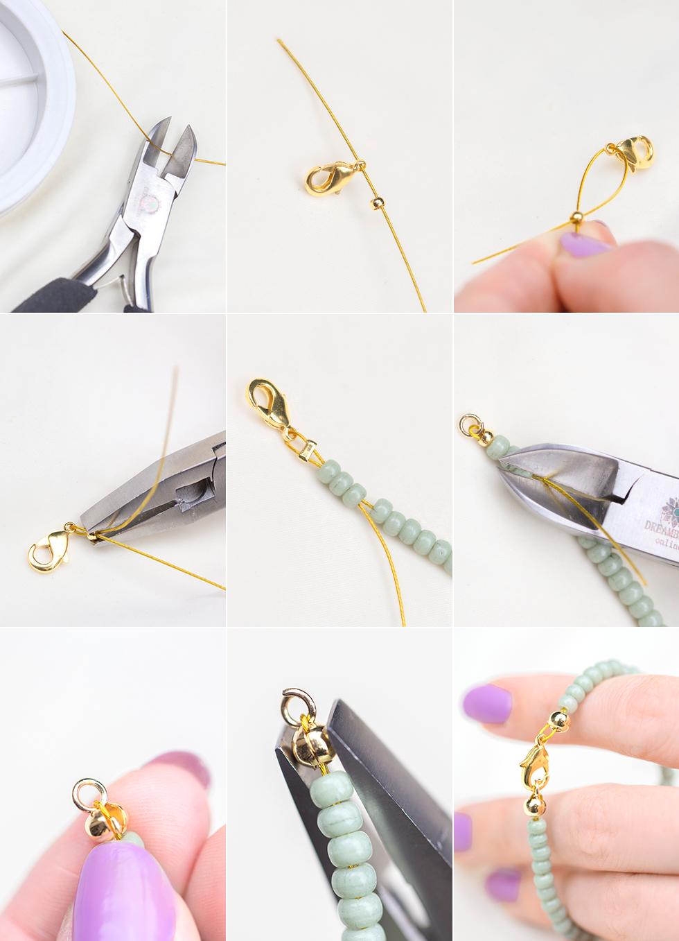 DIY Letter Bead Stretch Bracelets - pretty little social