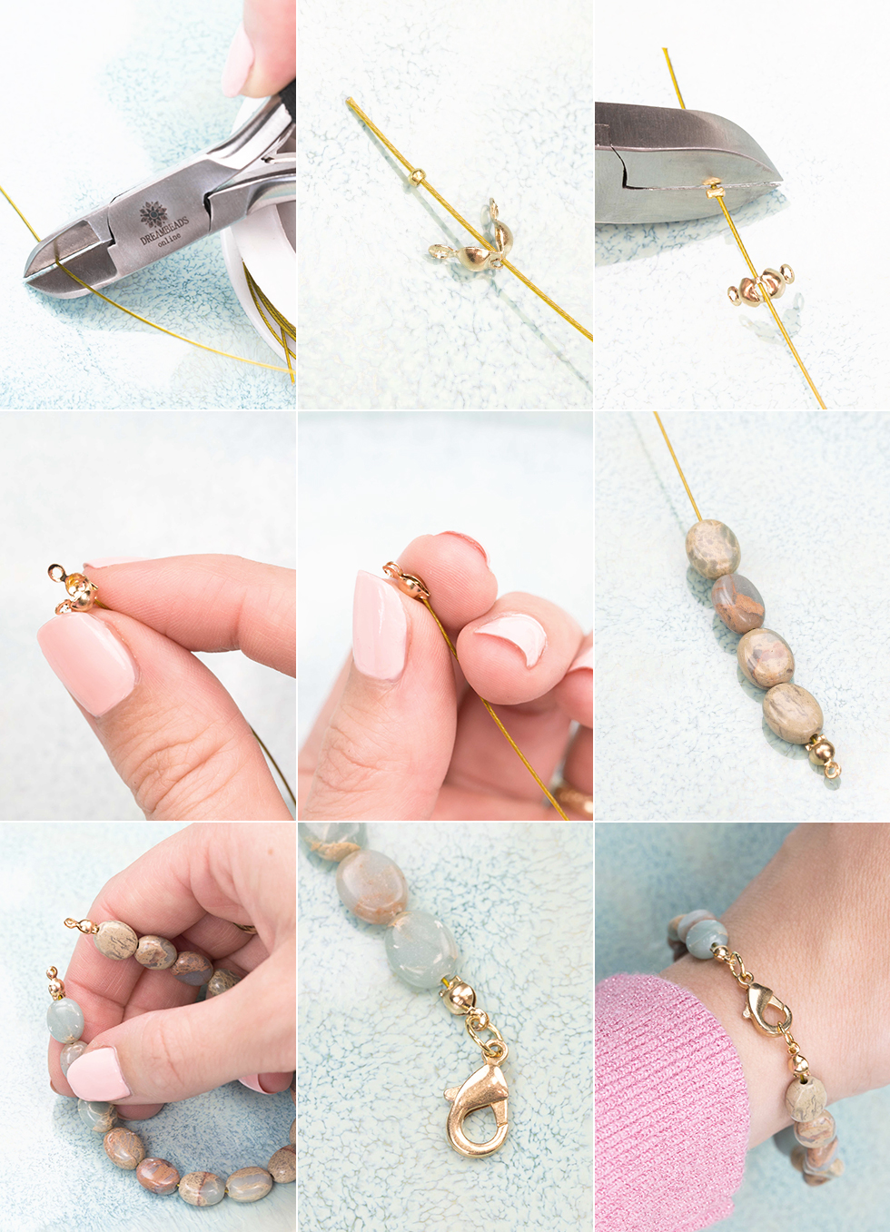 Technique d'enfilage de perles: Tutoriel - Collier à nœud